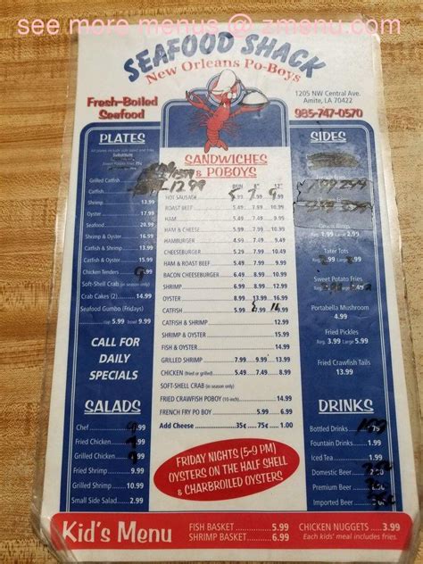 seafood shack amite city menu|Online Menu of Seafood Shack Restaurant, Amite, .